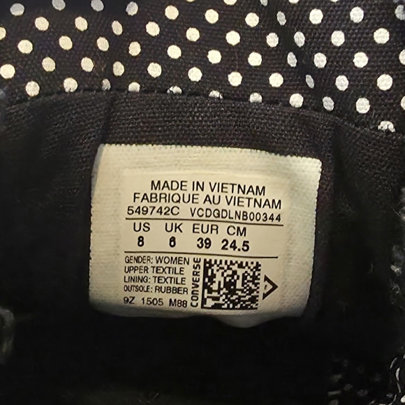 Converse Black and Red Canvas Sneakers - Picture 8 of 8